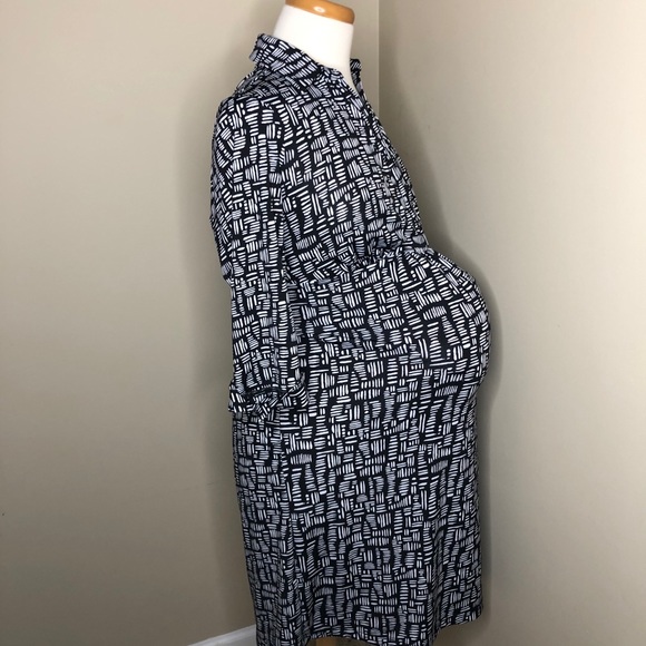 SOLD!! Black and White Maternity Dress - Picture 4 of 11